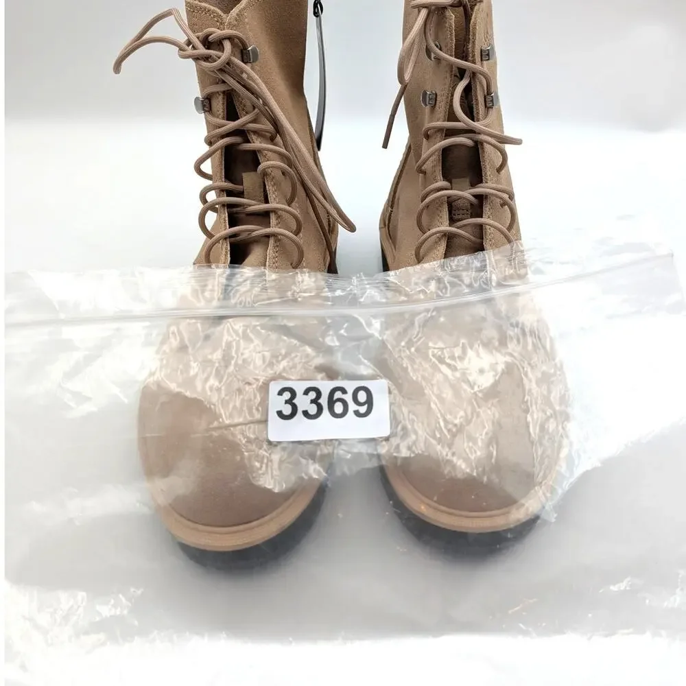 SOREL Hi-Line Waterproof Lace-Up Boots Women's Light Beige Size US8.5 EU39.5